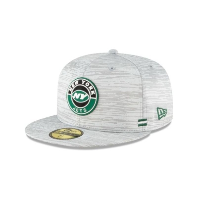 New York Jets Gorra | New Era Official NFL Fall Sideline 59fifty Fitted Cap Mexico - Grises